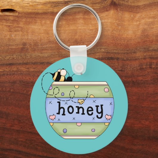 Bee Stealing from Honey Pot Schlüsselanhänger (Vorderseite)
