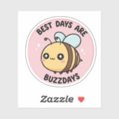 Bee Sticker – Cute Kawaii Bumblebee (Blatt)