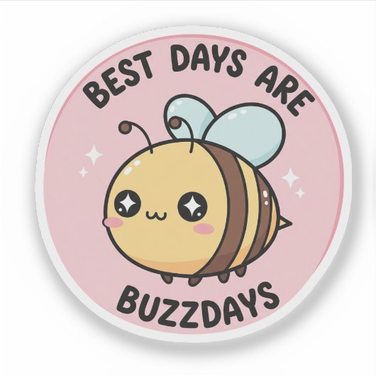 Bee Sticker – Cute Kawaii Bumblebee (Vorderseite)