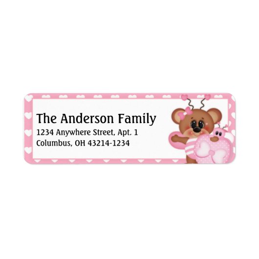 Bee Still My Heart Valentine Address Labels d6 (Vorne)