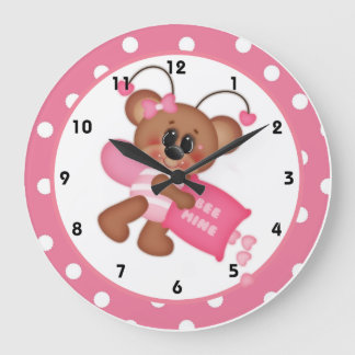 Bee Still My Heart Valentine's Day Clock d7 Große Wanduhr