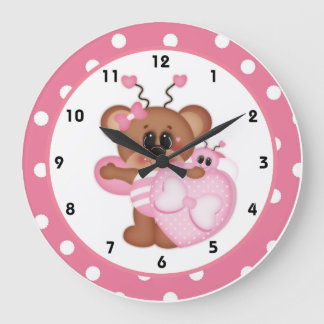 Bee Still My Heart Valentine's Day Clock d9 Große Wanduhr