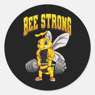 Bee Strong Gym Fitness Bodybuilding Runder Aufkleber