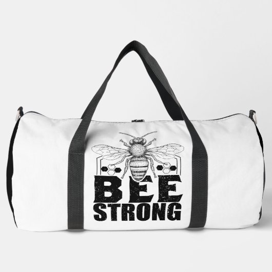 Bee Strong Honeycomb Graphic Duffle Bag (Vorderseite)