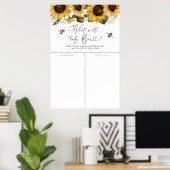Bee Sunflower Gender Reveal Stimmzeichen Poster (Heimbüro)