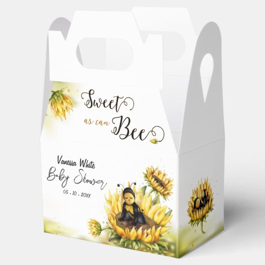 Bee Sunflower Kinderzimmer Babydusche Geschenkschachtel (Geöffnet)