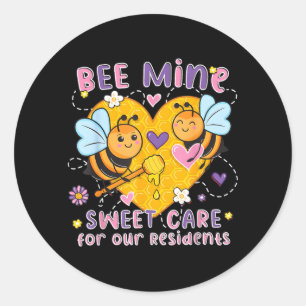 Bee Sweet Care Pflegekräfte Valentinstag Pflegehei Runder Aufkleber