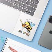 Bee Sweet Sticker (Laptop mit iPhone)