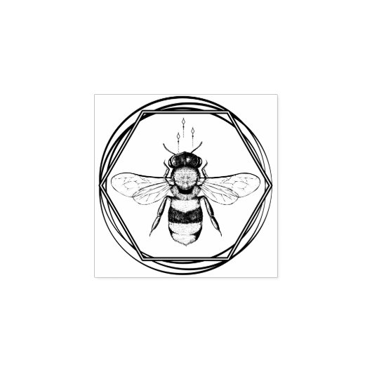 Bee Tattoo Honeycomb Apiary Branding Logo Gummistempel (Prägung)