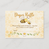 Bee Theme Diaper Raffle Baby Shower Visitenkarte (Vorderseite)