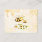 Bee Theme Diaper Raffle Baby Shower Visitenkarte (Rückseite)