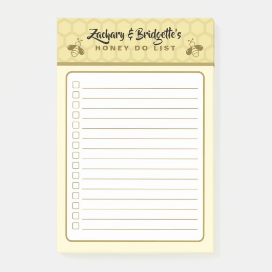 Bee Theme Honey Do List Sticky Post-It Notes Klebezettel (Vorderseite)