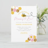 Bee Themed Baby Dusche Einladung (Stehend Vorderseite)