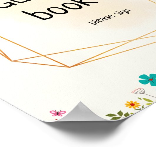 Bee Themed baby Dusche Gästebuch Poster (Ecke)