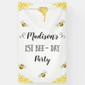 Bee Themed First Bee Day Birthday Banner (Vertikal)