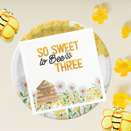 Bee Themed Sweet to Bee 3. Geburtstag Party Serviette