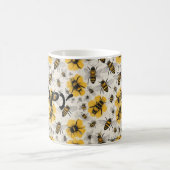Bee-Themed-Tasse mit Mohndesign Kaffeetasse (Mittel)