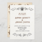 Bee-Themed Vintage Wedding Einladung Sun & Hone (Vorne/Hinten)