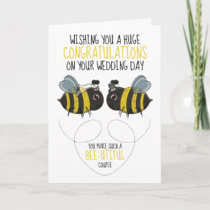 Bee Themed Wedding Glückwunschkarte Karte