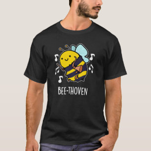 Bee-thoven Funny Music Bee Pun Dark BG T-Shirt