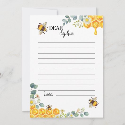 Bee Time Capsule Note Card Dankeskarte (Vorderseite)