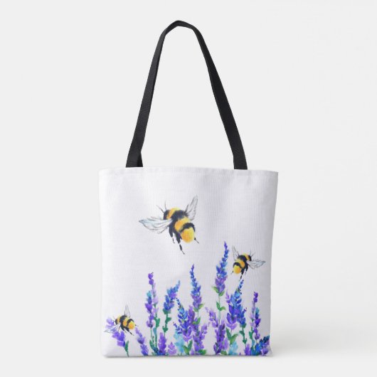 Bee Tote Beutel Frühlingsblumen Tasche (Rückseite)