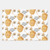 Bee Turning Two Birthday Gift Geschenkpapier Set (Vorderseite 3)