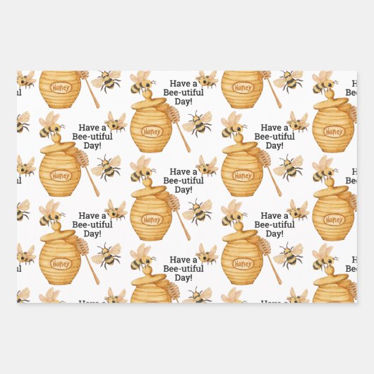 Bee Turning Two Birthday Gift Geschenkpapier Set (Vorderseite 3)