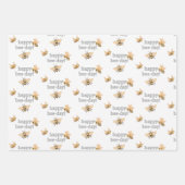 Bee Turning Two Birthday Gift Geschenkpapier Set (Vorderseite 2)