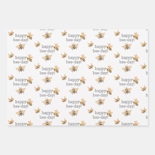 Bee Turning Two Birthday Gift Geschenkpapier Set (Vorderseite 2)