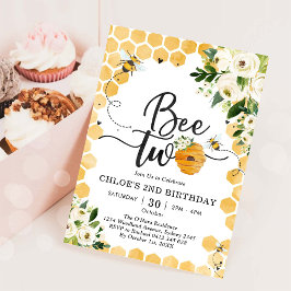 Bee Two Honey Bee 2nd Birthday Invitation Einladung