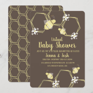 Bee und Daisy Florale virtuelle Babyparty Einladung