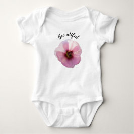 'Bee utiful' Glühend Pink Hollyhock Baby Bodysuit Baby Strampler