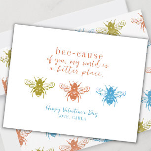 Bee Valentine's Day Holiday Card Feiertagskarte