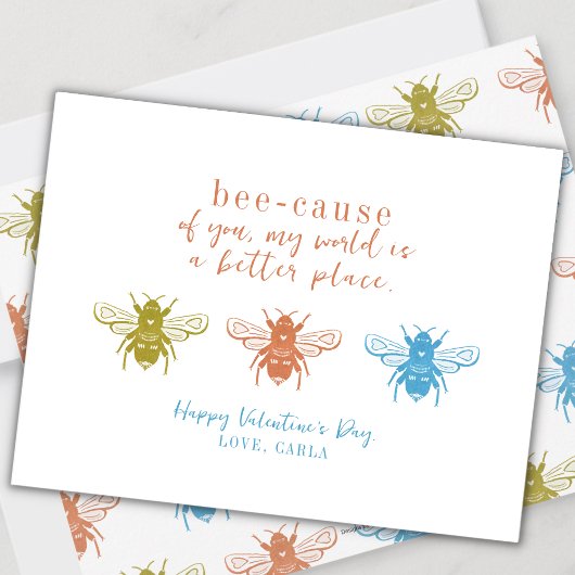 Bee Valentine's Day Holiday Card Feiertagskarte