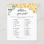 Bee Was ist in deinem Baby-Duschgame-Handtaschen? (Vorderseite)