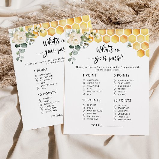 Bee Was ist in deinem Baby-Duschgame-Handtaschen?