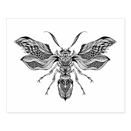 Bee-Wasp Tattoo Gummistempel (Prägung)