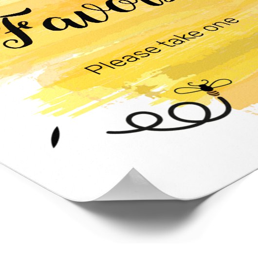 Bee Watercolor Fevor Sign Poster (Ecke)
