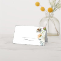 Bee Watercolor Wildblume Wedding Platzkarte