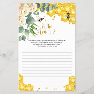 Bee Who Bin I Game Card Flyer