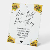 Bee Wie alt waren sie Brautparty Game-Zeichen Sockelschild (Vorderseite)