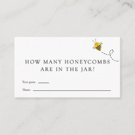 Bee Wie viele Honeycombs Baby Shower Game Card Begleitkarte