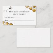 Bee Wie viele Honeycombs Baby Shower Game Card Begleitkarte (Vorne/Hinten)