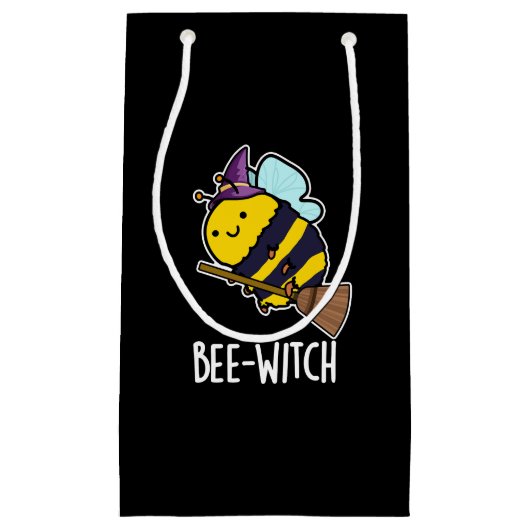 Bee-witch Funny Bee Pun Dark BG Kleine Geschenktüte (Vorderseite)