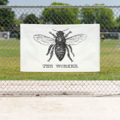 Bee Worker Honey Black Bumblebee Banner (Insitu)