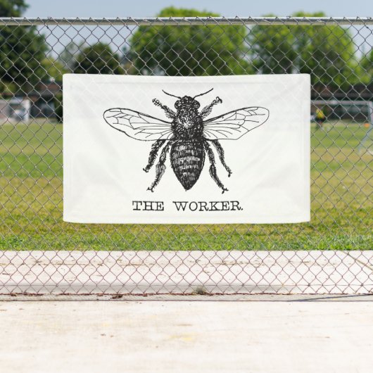 Bee Worker Honey Black Bumblebee Banner (Insitu)