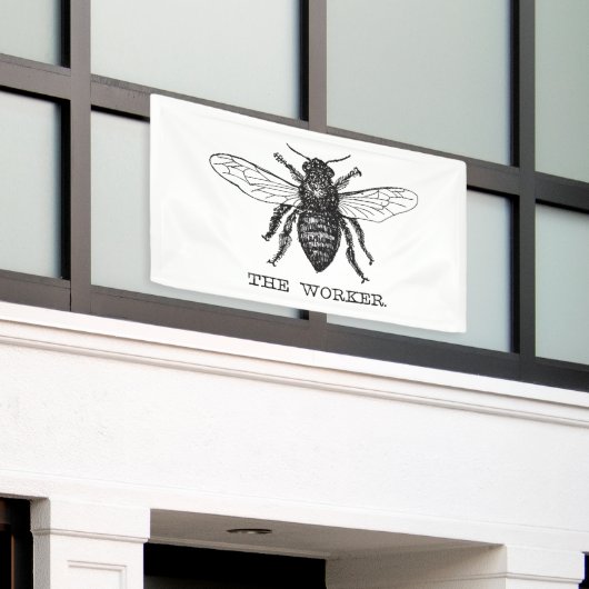 Bee Worker Honey Black Bumblebee Banner (Äußeres Gebäude)