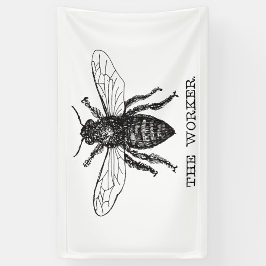 Bee Worker Honey Black Bumblebee Banner (Vertikal)