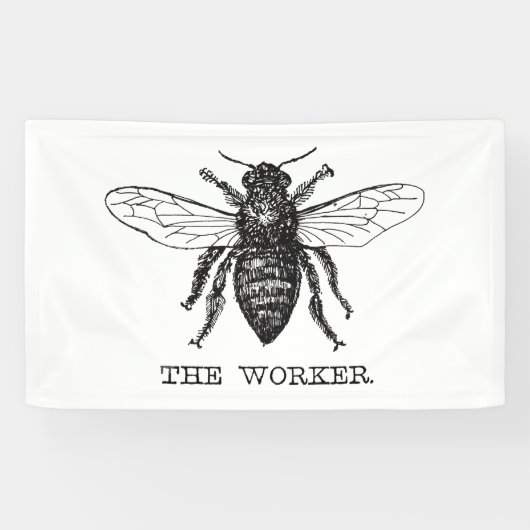 Bee Worker Honey Black Bumblebee Banner (Horizontal)